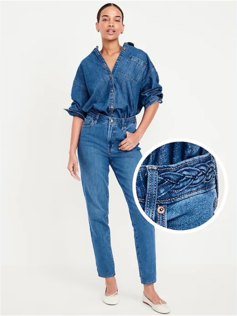 🆕 Old Navy High-Waisted OG Straight Braided Ankle Jeans Women’s Size 6